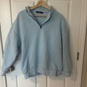 Sky Blue Women's Half-Zip Sweatshirt